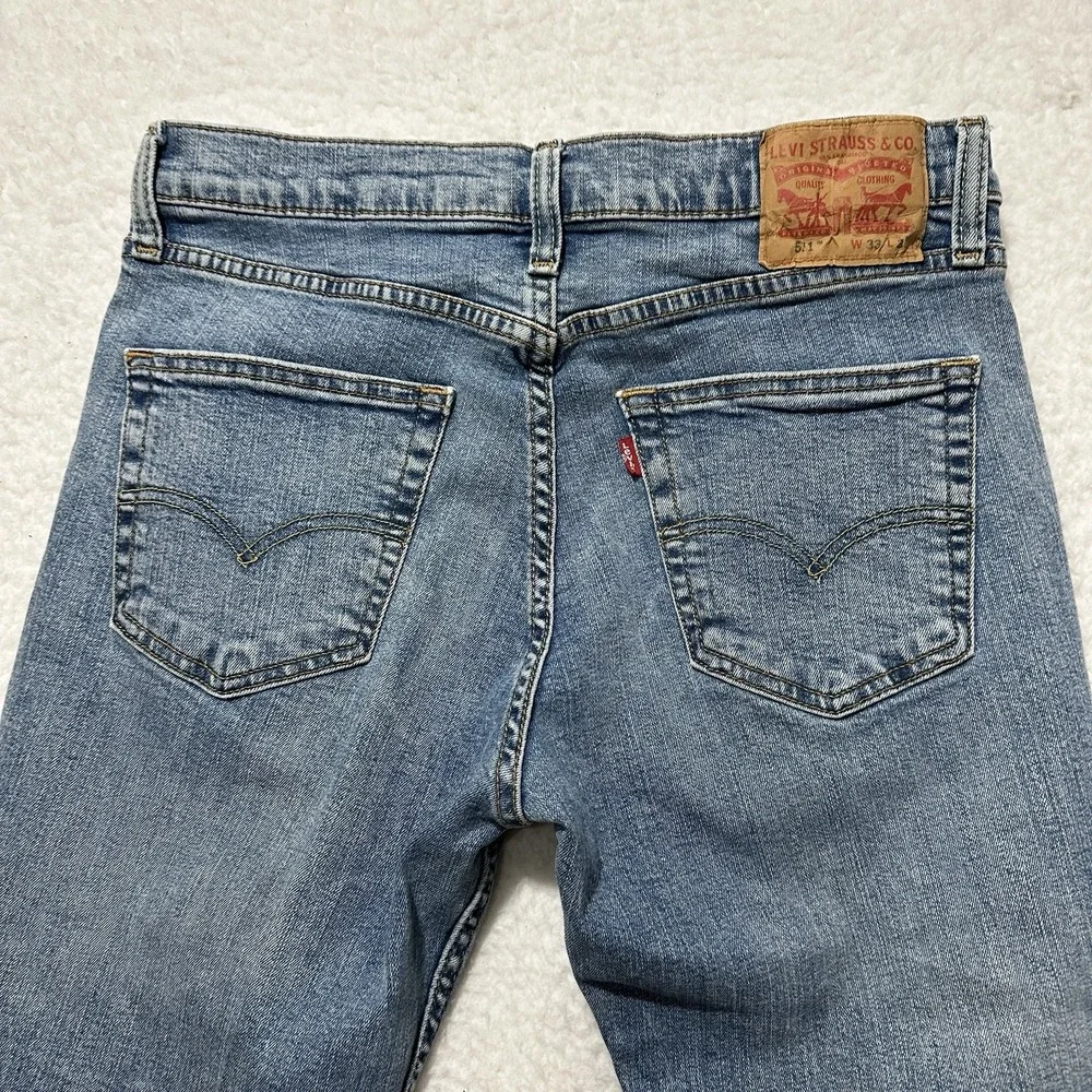 Levis 511 Jeans Men's Blue Faded Wash Straight Denim‎ Size 33